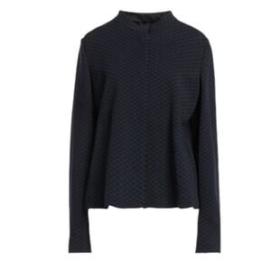 Emporio Armani Blue Ribbed Knit Silk Blend Blazer Jacket Large  New Retails $545